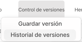 imagen de historial de versiones
